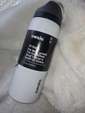 Owala 32oz Insulated Bottle - White with Black Accents